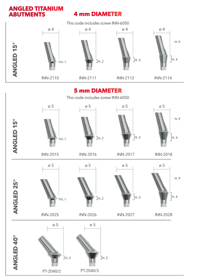 TITANIUM ABUTMENTS - ANGLED  [CONEXA]